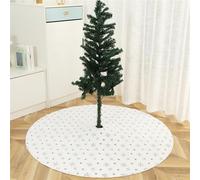 Wokuaile Alfombra Shaggy Salón Alfombra Redonda Árbol de Navidad Suave Esponjosa Modernas para Interiores Niños Habitacion Blanc/Flocons De Neige, 40 cm