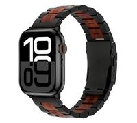 Wolait Compatible con Apple Watch Band de 49 mm, 45 mm, 44 mm, 42 mm, correa de madera ligera para iWatch Ultra 2 Band SE/Series 9/8/7/6/5/4/3/2/1 hombres mujeres, madera de ébano oscuro + sándalo