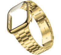 Wolait Compatible con Apple Watch Series 10 de 46 mm, correas de acero inoxidable para iWatch con cubierta protectora de pantalla para Apple Watch Series 11, correas para mujeres y hombres, color