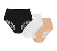 WOLBar 3-Pack Braguitas para Mujer WB321, Beige-Blanco-Negro,XXL