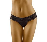 WOLBar Elegante Tanga De Microfibra WB09, Negro,L