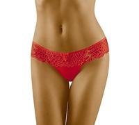 WOLBar Elegante Tanga De Microfibra WB09, Rojo,S