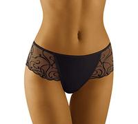 WOLBar Tanga con Bordado para Mujeres WB15, Negro,M