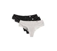 WOLBar Tanga con Encaje para Mujeres - 3 Uds WB481, Negro/Negro/Blanco,L