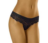 WOLBar Tanga con Encaje para Mujeres WB409, Negro,M