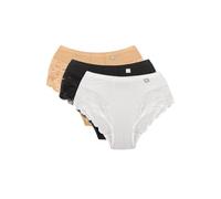 WOLBar Tanga para Mujeres De Cintura Alta - 3 Uds WB406, Beige/Negro/Blanco,XXL