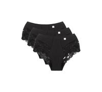 WOLBar Tanga para Mujeres De Cintura Alta - 3 Uds WB406, Negro,L