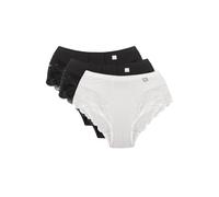WOLBar Tanga para Mujeres De Cintura Alta - 3 Uds WB406, Negro/Negro/Blanco,M