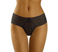 WOLBar WB421 Braguita Tipo Brasileño De Encaje para Mujeres, Negro,L