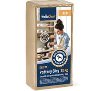 WoldoClean Arcilla de Alfarero Soft Ton Roja 10 kg - Barro para Hornear & Secado Aire, Pasta Natural Terracotta con 25% Chamota 0,5mm para Torno