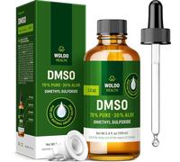 WoldoHealth DMSO 70% & Aloe Arborescens 30% - Frasco de vidrio ámbar de 100 ml con pipeta