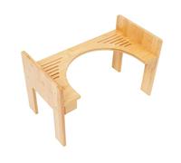 WOLEGM Taburete de inodoro de bambú regulable en altura - Taburete ergonómico con ángulo de 35° contra obstrucciones - Estable hasta 80 kg, pies antideslizantes - para adultos y niños - Madera natural