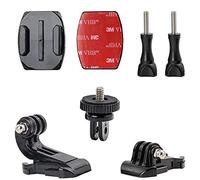 woleyi Accesorios para cámara de acción, soportes curvados y planos adhesivos con hebilla, rosca de tornillo de 1/4 con tornillo de pulgar, compatible con soportes GoPro y todas las cámaras