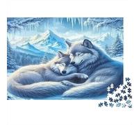 Wolf 1000Pc Puzzle for Adults & Kids Wolves in Snowy Mountains Fun Present & Activity for Home Age 12 Years Up 52x38cm/1000pcs