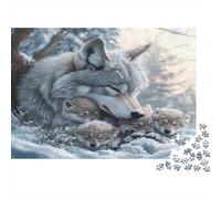 Wolf 1000Pc Puzzle for Adults Wolf Family in Snow for The Whole Family Women, Gifts for Men 52x38cm 1000pcs