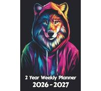 Wolf 2 Year Weekly Planner: 104 Week Sunday to Saturday Calendar | Gift For People Who Love Forest Animals, Wildlife Lovers | Ideal for Professionals, ... and Busy Individuals | 6 x 9 Inches | v1