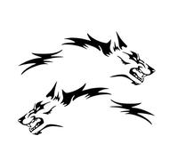 Wolf Auto Aufkleber 2 Stück Cool Wolfskopf Vinyl Aufkleber Karosserie Aufkleber Heckscheibe Tuning Wolf Car Sticker Wasserdicht Auto Fahrzeug Running Wolf Totem Autoaufkleber Auto Styling Dekoration