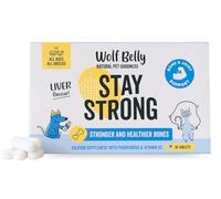 Wolf Belly - Calcio para Perros y Gatos Suplemento Dieta BARF (30 comprimidos) Cuidado de Huesos y Articulaciones con Fósforo y Vitamina D | Máxima Absorción | Fórmula Baja en Grasas - Hecho en Europa