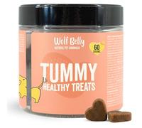 Wolf Belly - Prebióticos y Probióticos Perros (60 Galletas Sabor Hígado) con Colostro, Fibra Natural y Aceite de Salmón | Mejora Flora Intestinal y Reduce Diarrea | Apoyo Digestivo - Hecho en Europa
