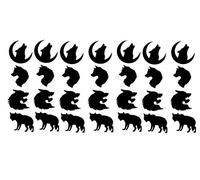 Wolf Collection - Calcomanías de vinilo negro (lobo)
