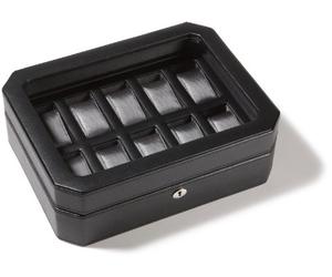 Wolf Designs 4584029 Windsor - Caja de almacenamiento para relojes con tapa, color negro