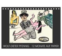 Wolf-Dieter Pfenning - 12 Monate auf Papier (Tischkalender 2026 DIN A5 quer), CALVENDO Monatskalender: Dieser Kalender begleitet Sie mit 12 Blättern ... Künstlers Wolf-Dieter Pfennig durch das Jahr.