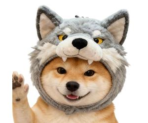 Wolf Dog Hat, Soft Funny Prop, 10 x 9 pulgadas Disfraz Hat with Plush Característica, Party Gadget for Playful Design, Animal Accessory, Dress-Up Tool for Children Teens Dog as The Star of The Show