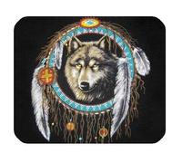 Wolf Dreamcatcher Dream CatcherWolf Dreamcatcher Dream Catcher Rectángulo Antideslizante para Juegos de Goma, Alfombrilla para ratón, Alfombrilla para ratón