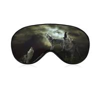 Wolf Flock Roaring Sleeping Eye Mask Sombra de ojos con correa ajustable Venda para los ojos para viajes en avión