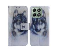 (Wolf)For Honor X6b 4G Leather Wallet Case with Pattern Print