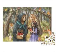 Wolf & Girl 1000 Piezas Puzzle Reciclable Fairy Tale Puzzles para Personas Mayores Accesorios para Tiempo de Juego Familiar Alivia la Demencia Senil Great Gift 38x26cm/1000pcs