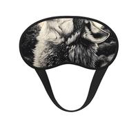 Wolf Golden Moon - Antifaz para dormir suave y ajustable para bloquear la luz completa, sueño profundo, viajes y relajación