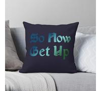 Wolf Hall So Now Get Up - Funda de almohada cuadrada de poliéster y lino, terciopelo, con cremallera, decoración de cama, funda de cojín