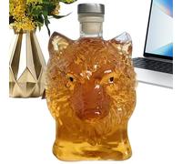 Wolf Head Alcohol Decanter 350ml, Artistic Vodka Whiskey Bottle for Spirits Display and Storage, Elegant Glass Liquor Container for Home Bar, Cabinet, Bourbon Collection & Cocktails