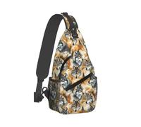 Wolf Head In The Woods - Bolsa bandolera con estampado de cabeza de lobo para hombres y mujeres, bolsa cruzada para el pecho, mochila para viajes, senderismo