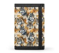 Wolf Head In The Woods - portafolios con estampado para hombre, 8 tarjeteros de crédito, bolsillo frontal delgado y minimalista, pequeño para hombre