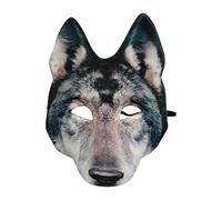 Wolf Head Masque - Animal Costume Face Cover Accessory, Halloween Character Design Modern, Unobstructed Vision Fit + Lightweight Wear Comfort, EVA Fabric Durrable Qualiity Construction - For Party Cos