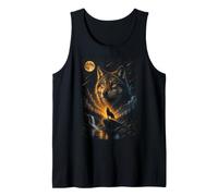 Wolf Howling at Moon Retro 90s Camiseta sin Mangas