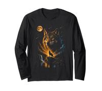 Wolf Howling at Moon Retro 90s Manga Larga