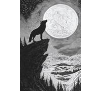 Wolf Howling at the Moon Journal: A Lined Writing Notebook Featuring Minimalist Wolf and Moon Line Art - Perfect for Nature Lovers, Dreamers, and Wild Spirits