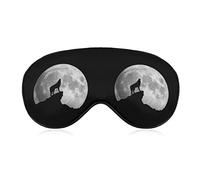 Wolf Howling at The Moon Sleep Mask Soft Blindfold Portable Eye Mask con correa ajustable para hombres y mujeres