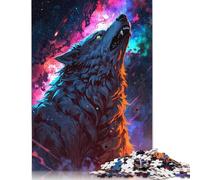 Wolf Howling at The Stars Puzzles Imposible,desafío for Adults Entretenimiento Creativo 1000 Piezas Obra De Arte De Juego De para Adultos Y Niños 1000pcs (38x26cm)