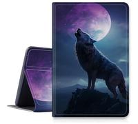 Wolf Howling - Funda para iPad Air de 11 pulgadas 2024 M2, a prueba de golpes, de piel sintética, plegable, ajustable, con apagado y encendido automático para iPad Air de 11 pulgadas, Air M2 2024