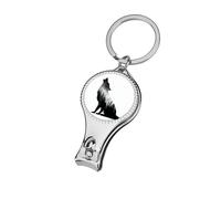 Wolf Howling Silhouette - Cortaúñas profesional para uñas de los pies, cortador de cutículas para mujeres y hombres