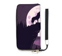 Wolf in Moon Light - Cartera delgada para mujer, bolso largo, bonito bolso de mano, tarjetero