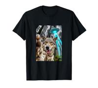 Wolf in the forest trail cam OVNI alien + coyote magic Camiseta