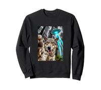 Wolf in the forest trail cam OVNI alien + coyote magic Sudadera