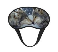 Wolf Kiss in Winter - Máscara de ojos estampada con borde negro, con buen efecto de sombreado, es una opción ideal para viajes, meditación, etc