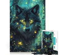 Wolf Light in The Darkness,Rompecabezas de 1000 Piezas para Adolescentes,Juego de Entrenamiento cognitivo,Ajuste Huecos,Compacto,Divertido para Jugar en Familia (50x75cm)