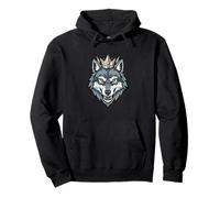 Wolf Lone Crown King Pack Howling Howl Wolf Timber Sudadera con Capucha